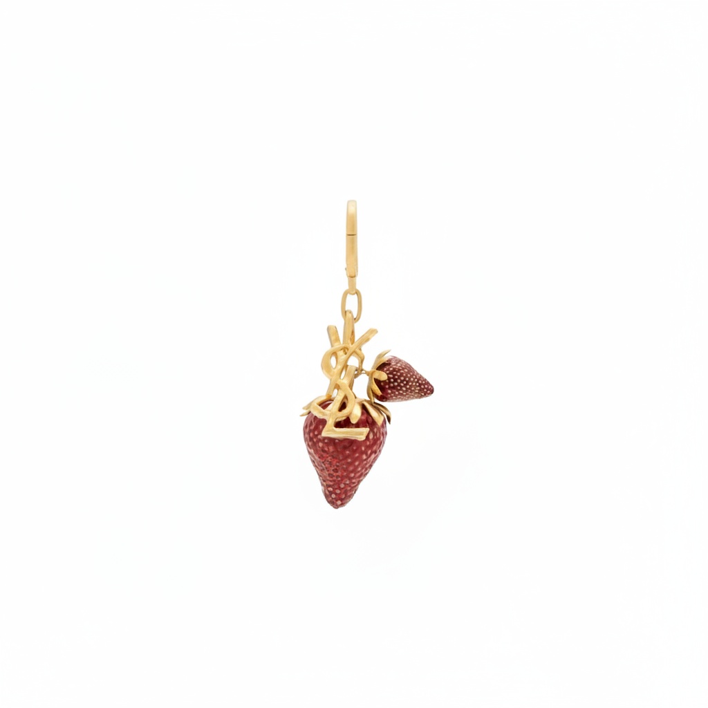 YSL - Cassandre Strawberry Bag Charm In Resin And Metal