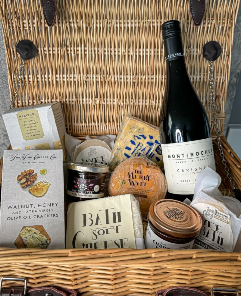 Hamper full of goodies. 