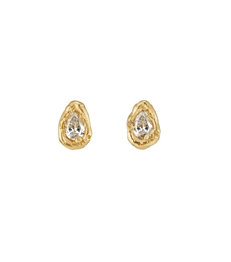 X 0.6ct Pear Organic Diamond Stud Earrings