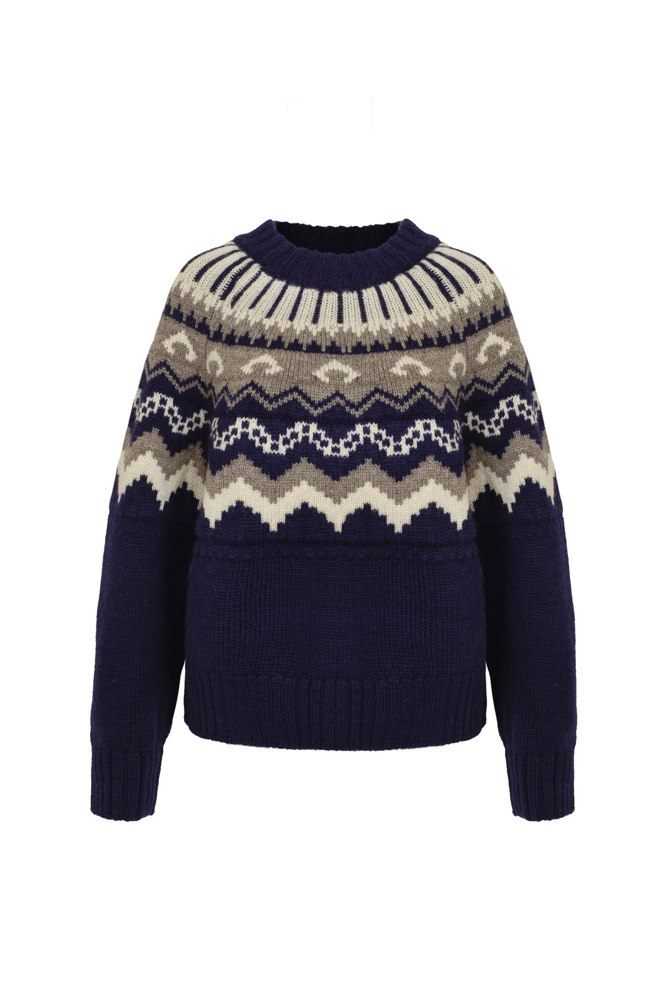 HERD - Fleetwood Jumper in Damson with Mist & Ecru