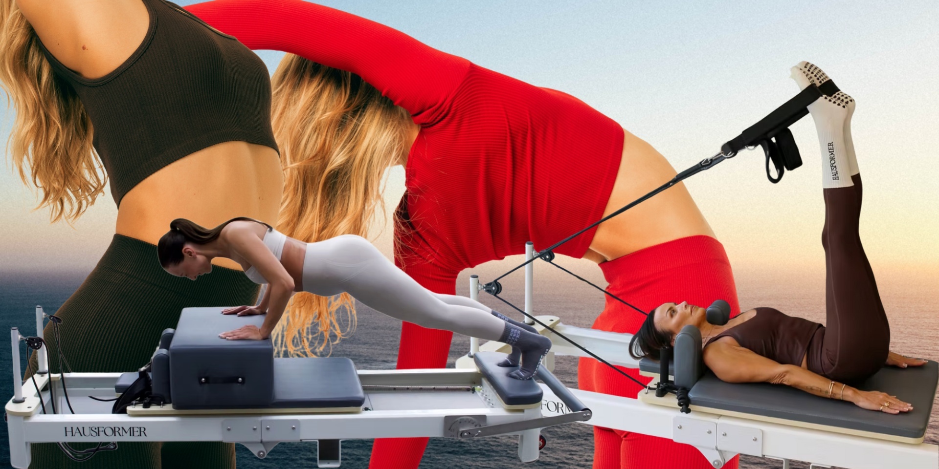 collage of women doing pilates