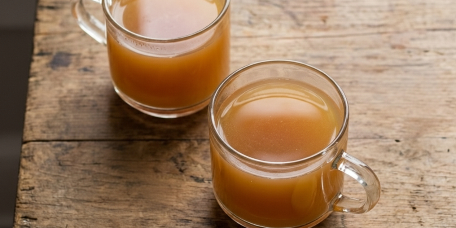 warm cider in glass mug