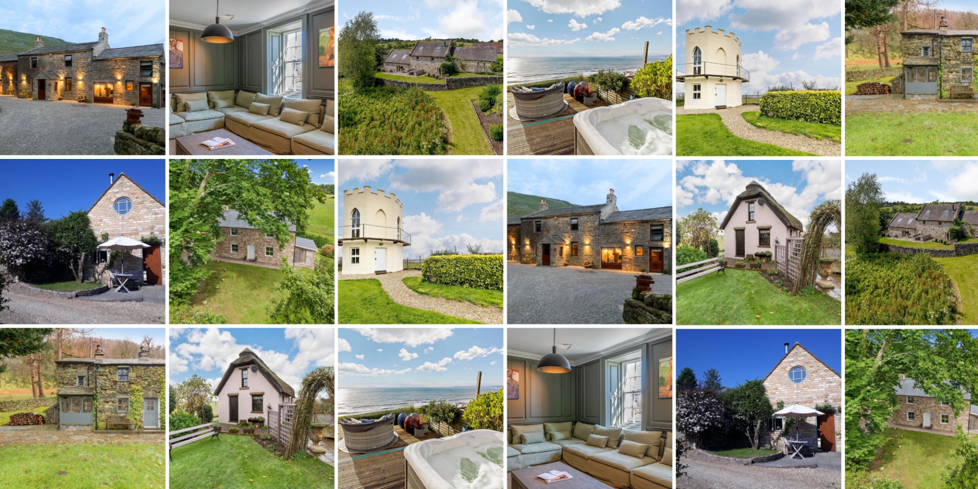 collage of UK cottages