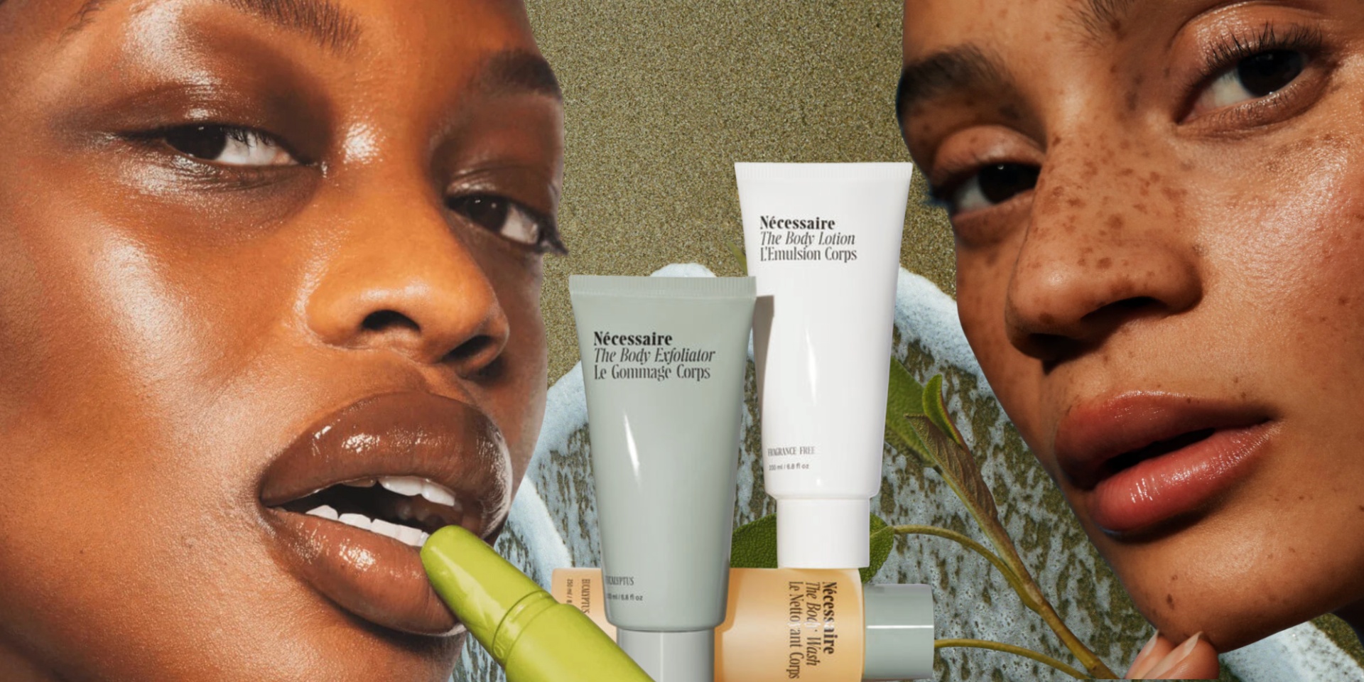 collage of beauty products