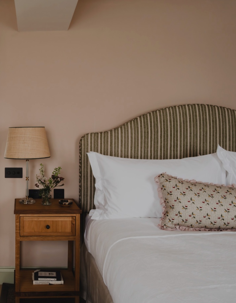 bed and bedside table