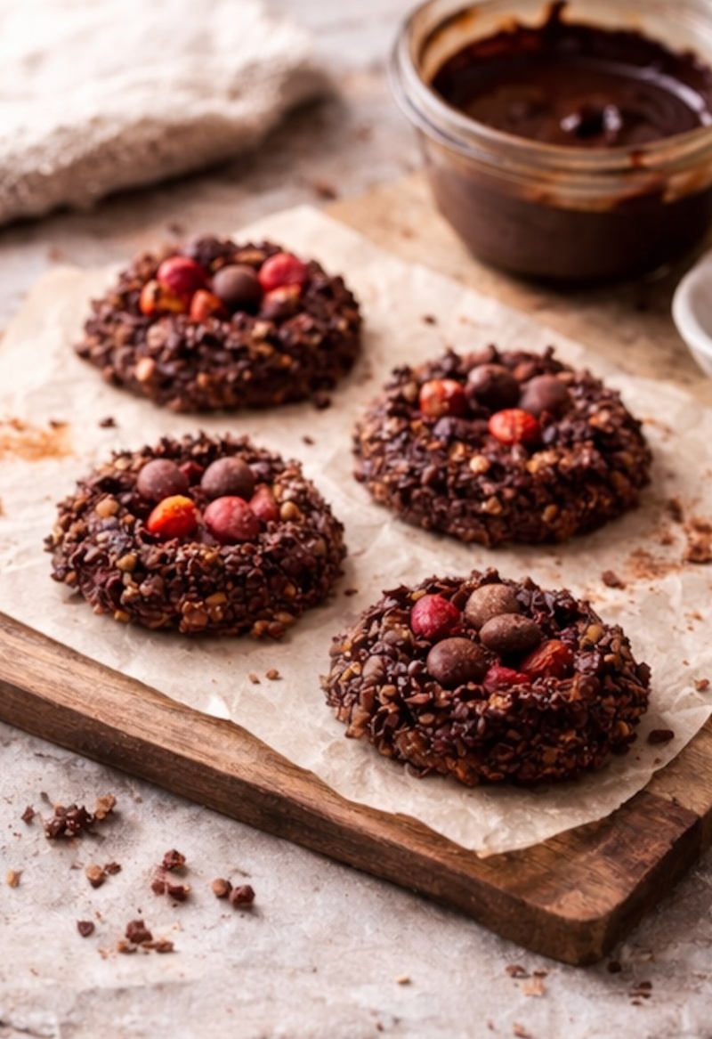 Dark Chocolate Tahini Easter Nests