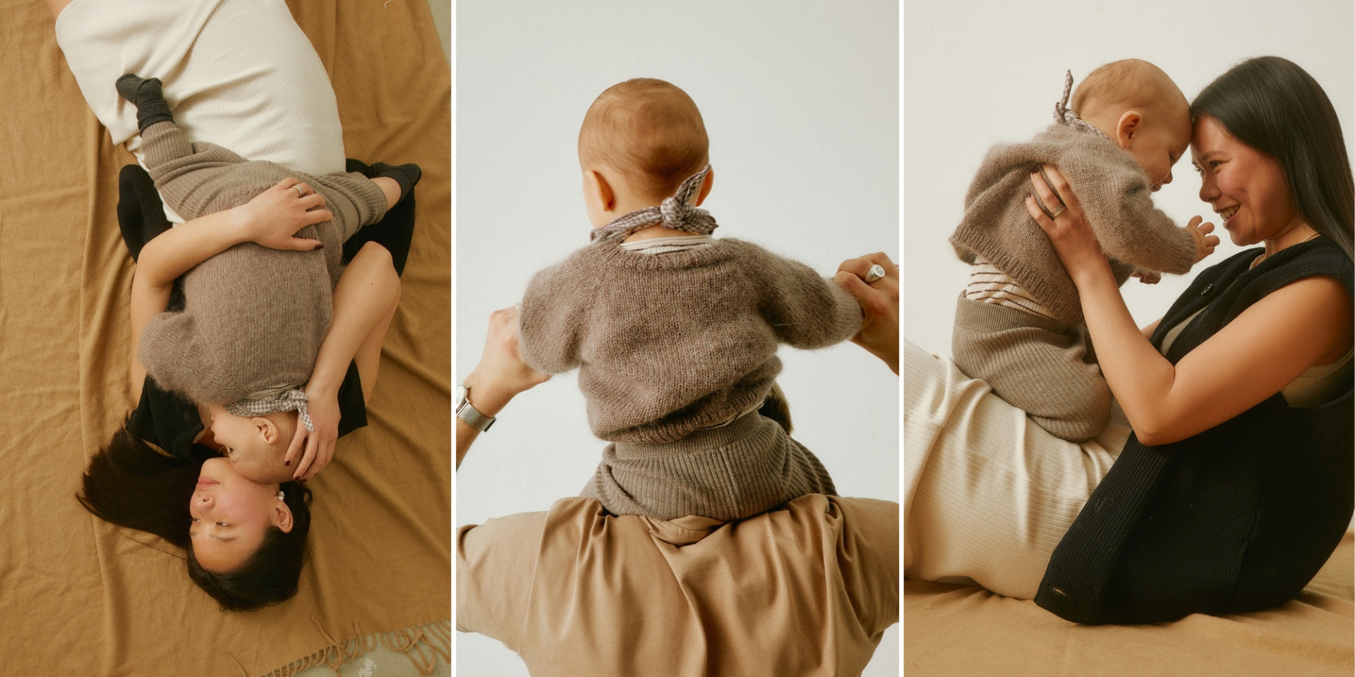 trio of parents and baby