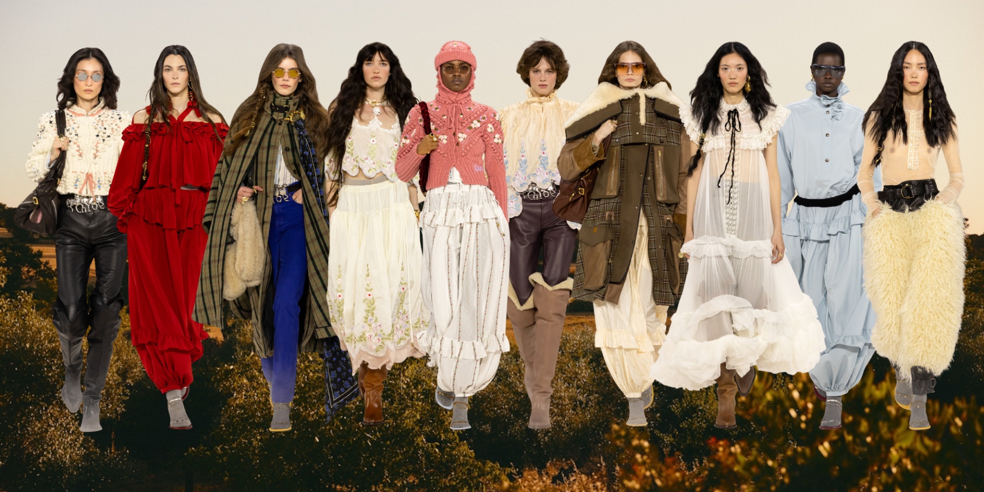 Chloé AW26 model runway looks