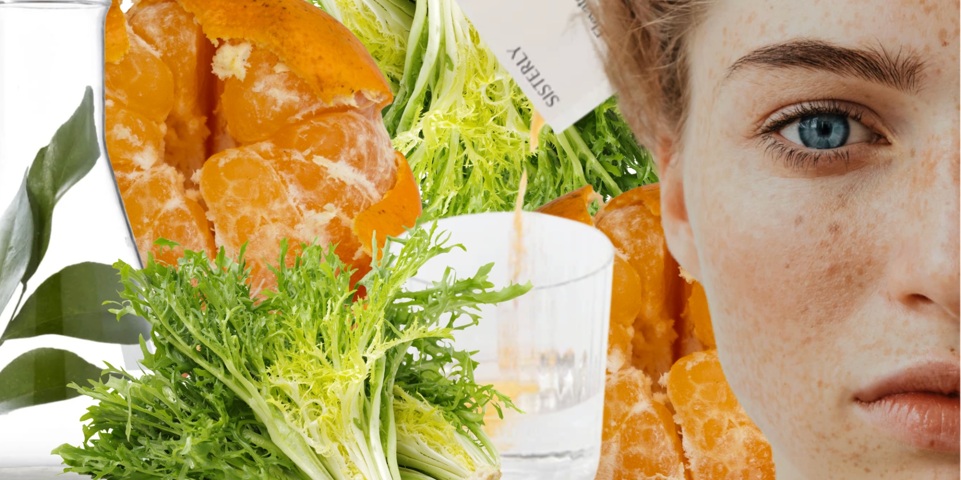 collage of chicory, mandarin and sisterly multivitamin 