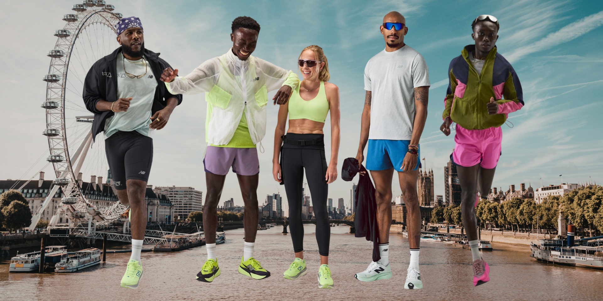 new balance runners with london background