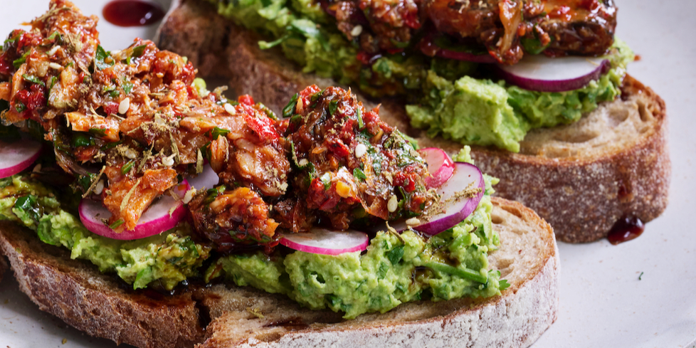 Spicy Harissa Sardines & Pea-Avo Smash