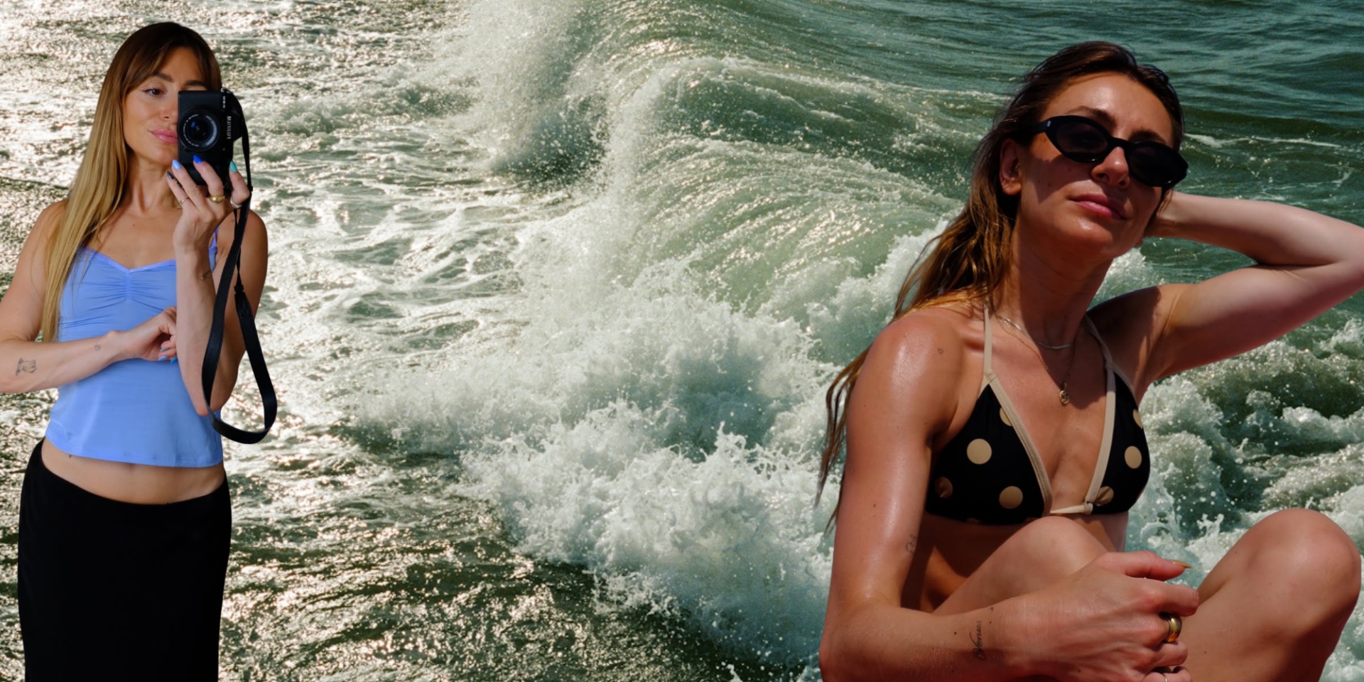 Lauren Parmar on sea background
