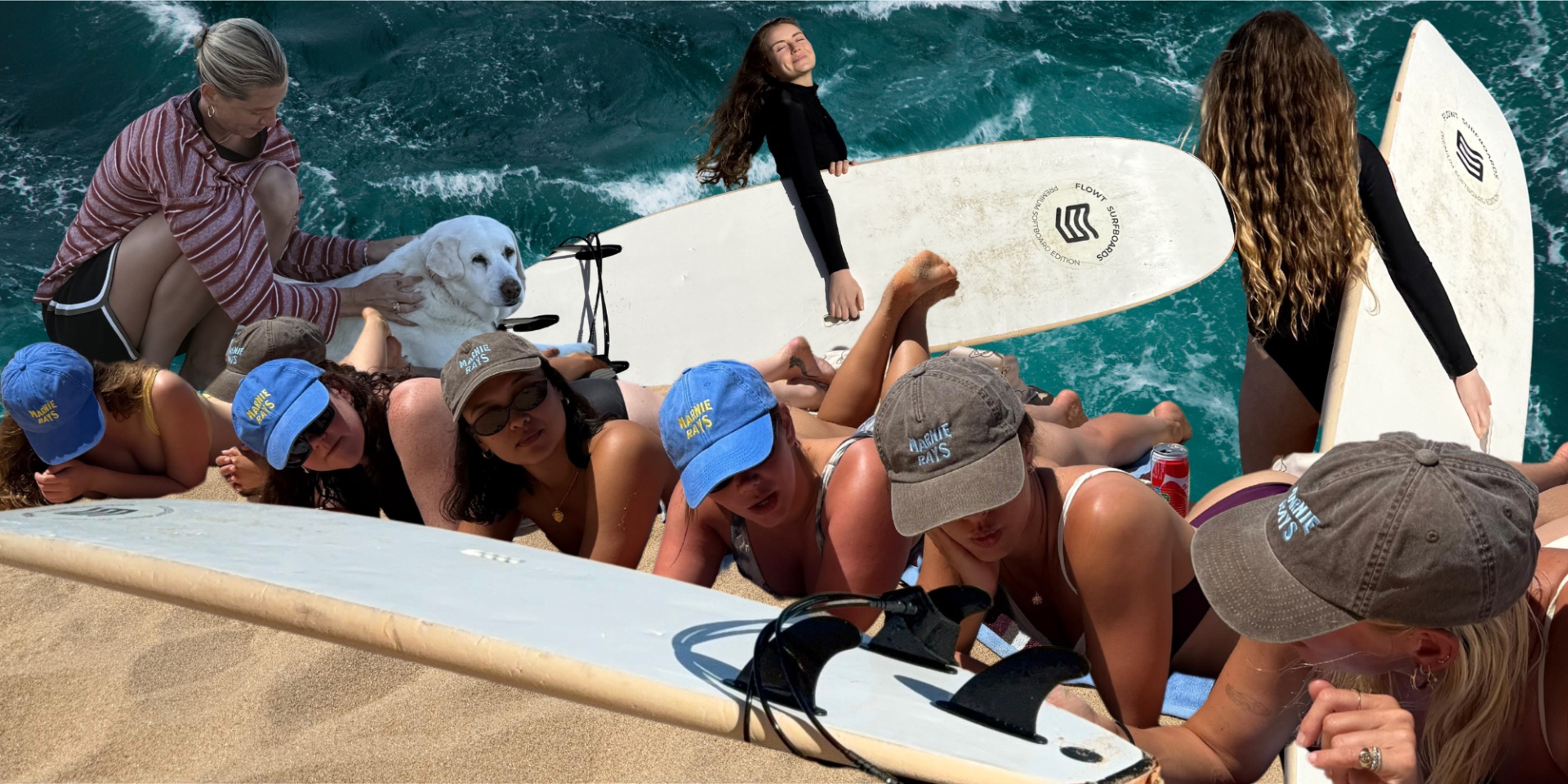 women surfing