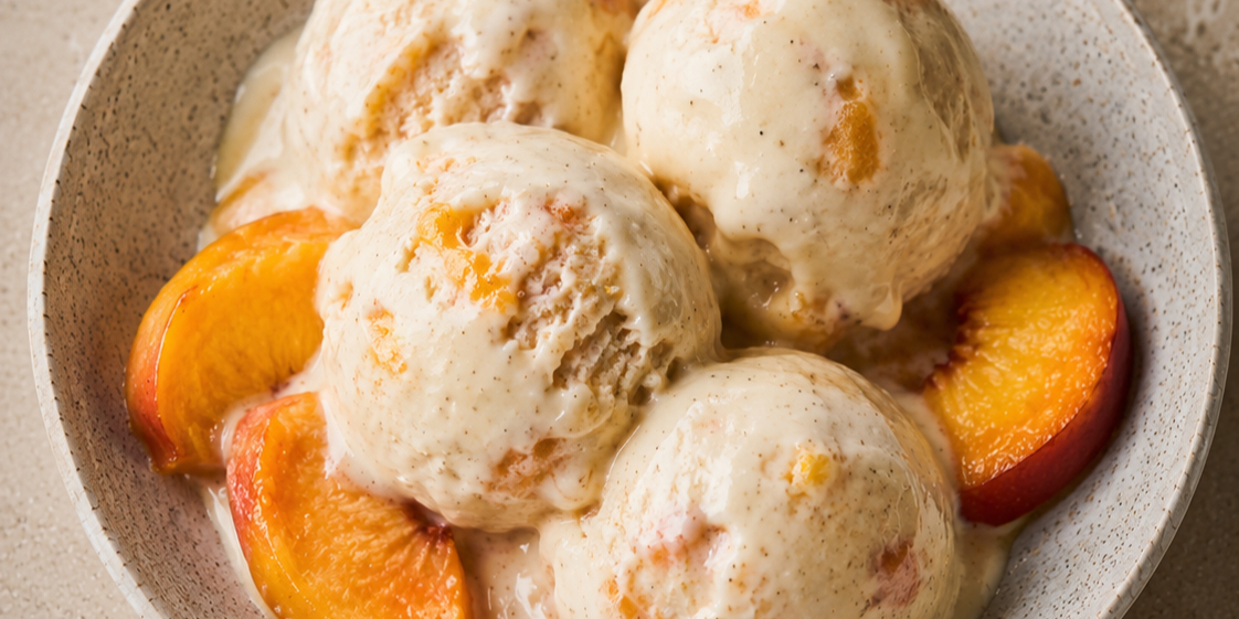 Peach, Vanilla & Almond Ice Cream