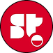 Red circular icon with white stylized letters 'st' and a small white circle near the bottom right edge.