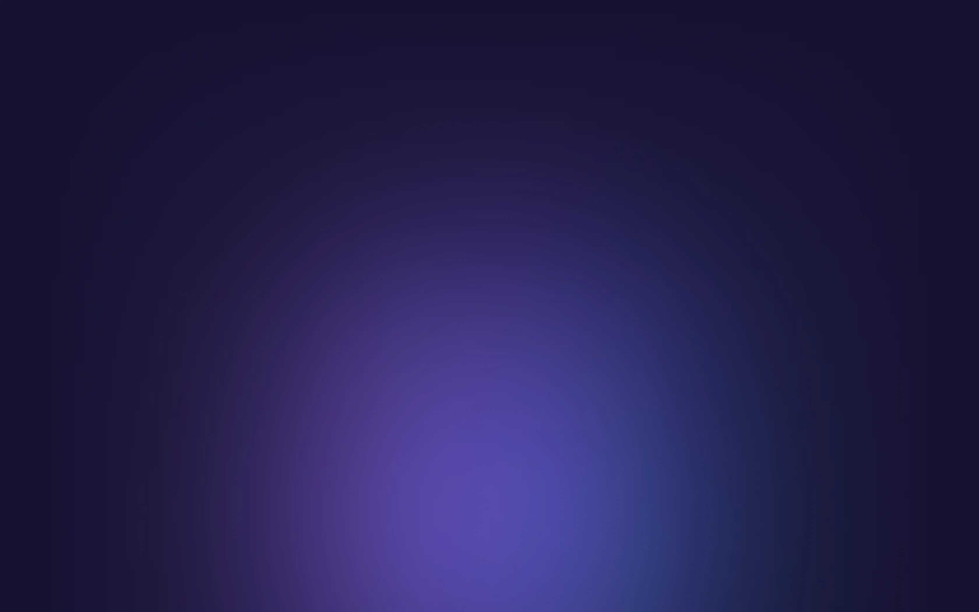 Soft gradient background transitioning from deep navy blue to a glowing purple center.