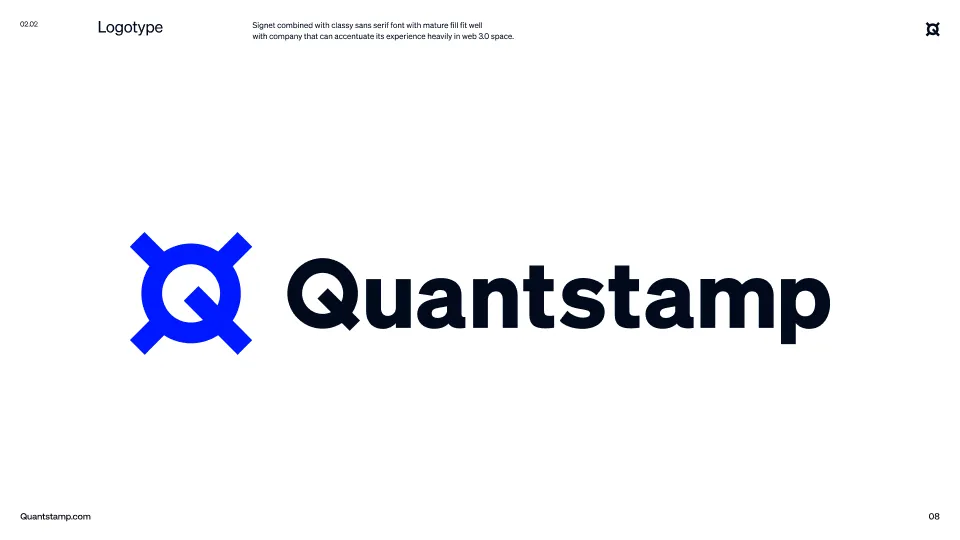 Quantstamp logo with a blue circular 'Q' symbol and bold black text reading 'Quantstamp'.
