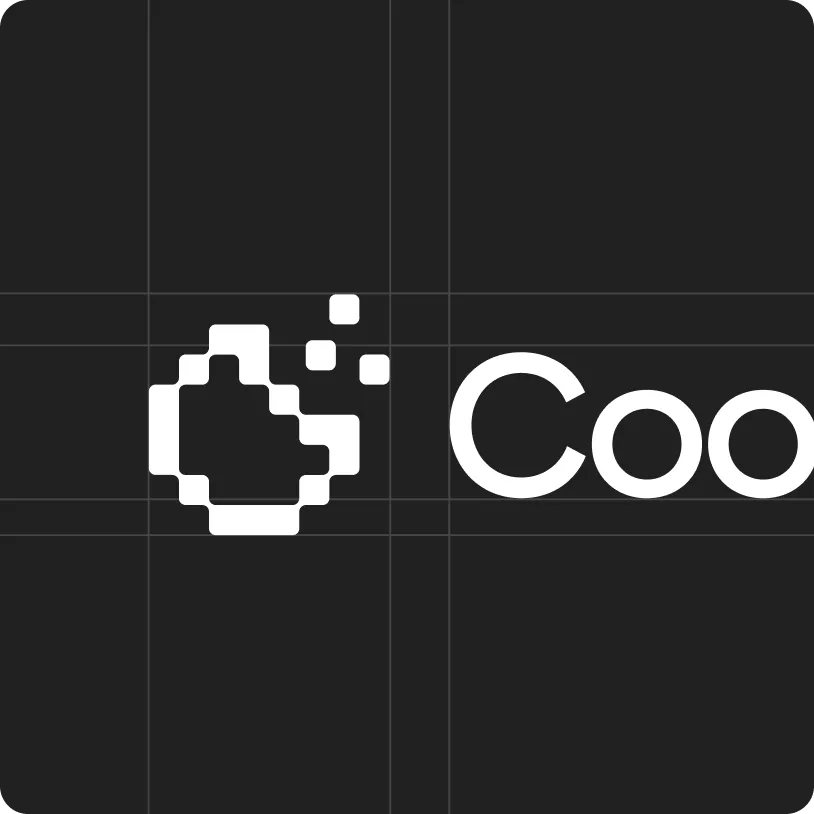 White pixelated cookie icon with three pixel crumbs on a black background next to the text starting with 'Coo'.