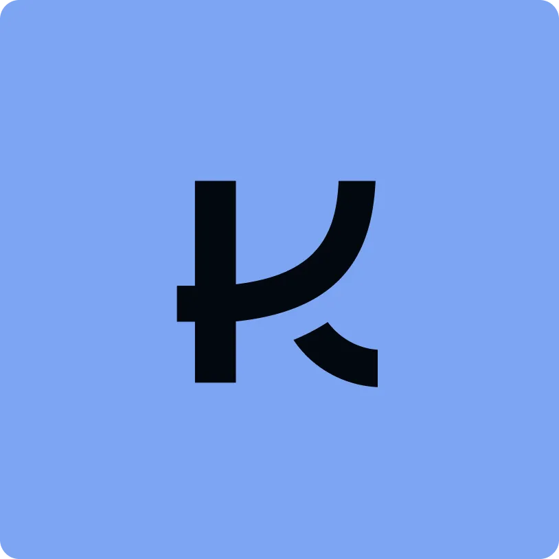Black Japanese katakana character 'ku' on a blue square background with rounded corners.