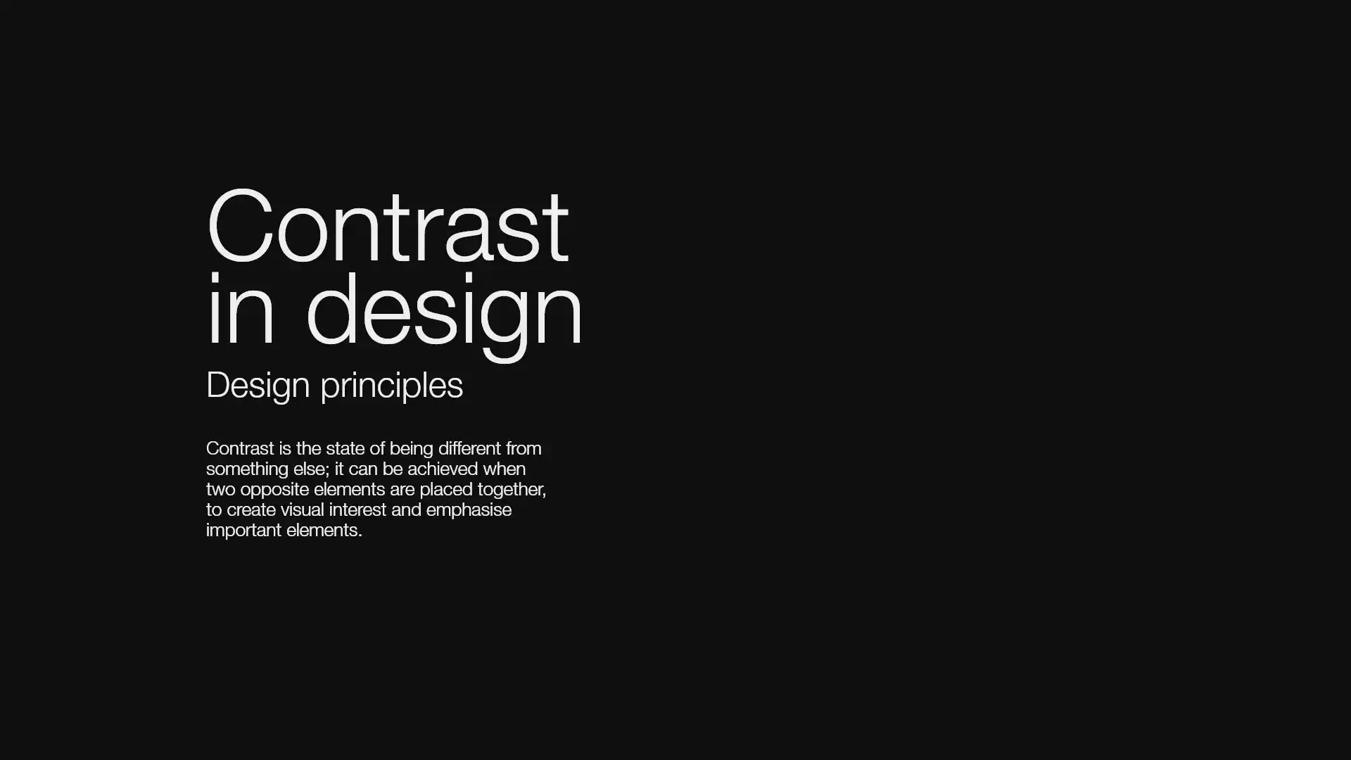 Hierarchy contrast in design