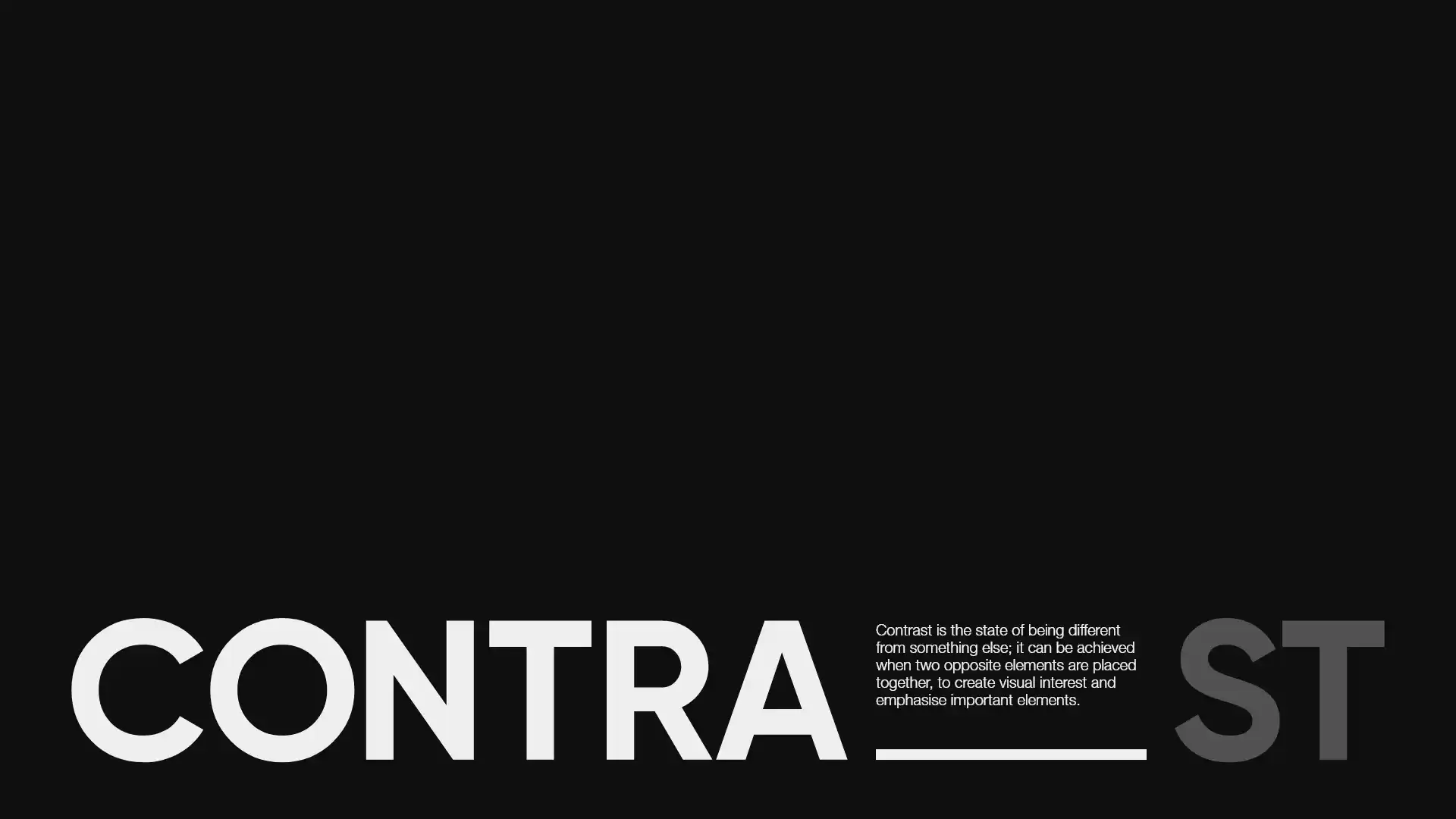 Typography contrast in design