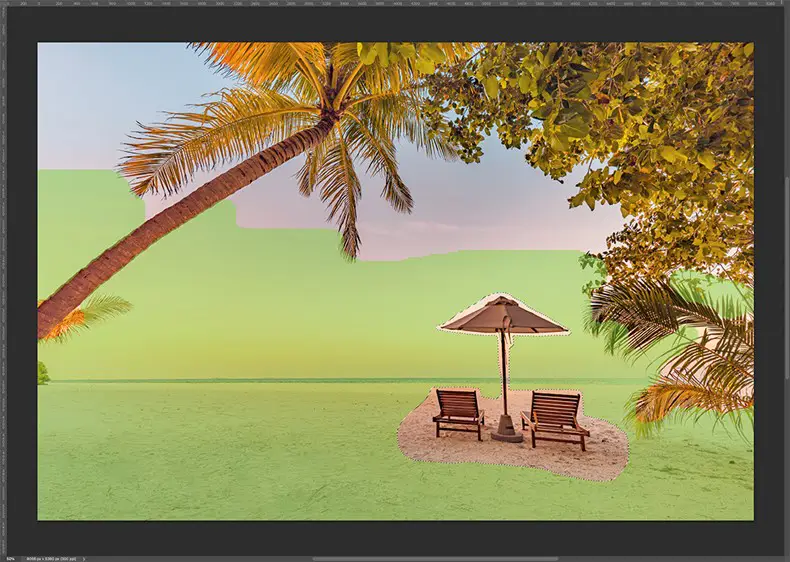 Content-Aware Fill tool (During)