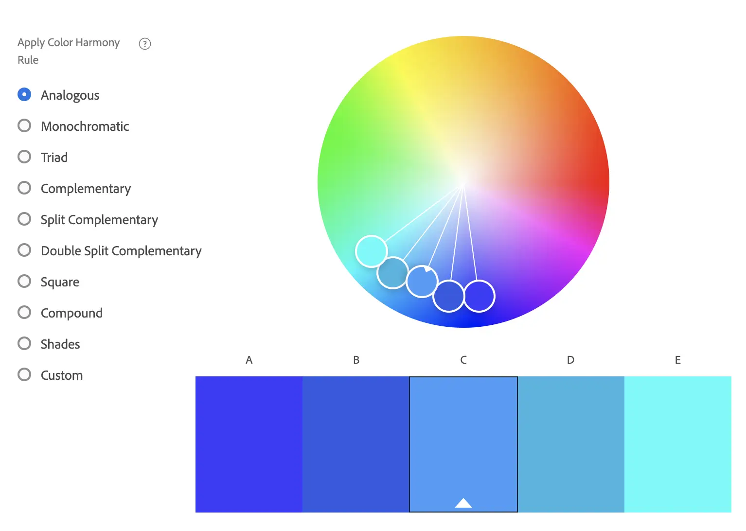 Analogous colour palette