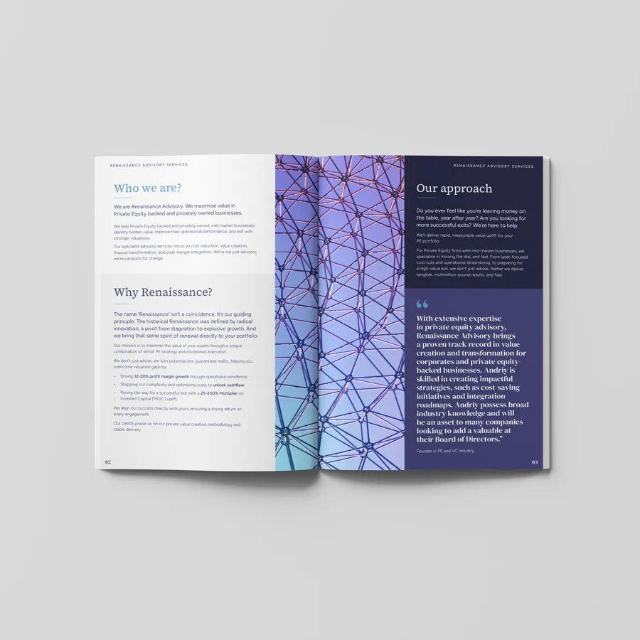 Renaissance Advisory brochure design