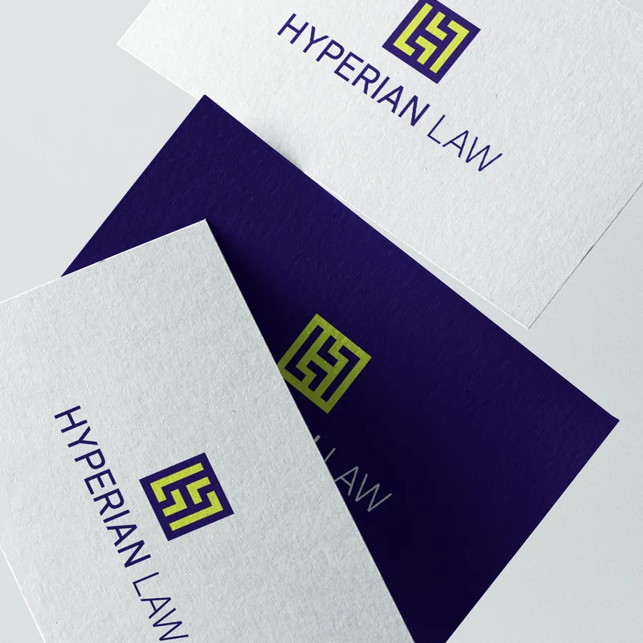 Hyperian Law business card design