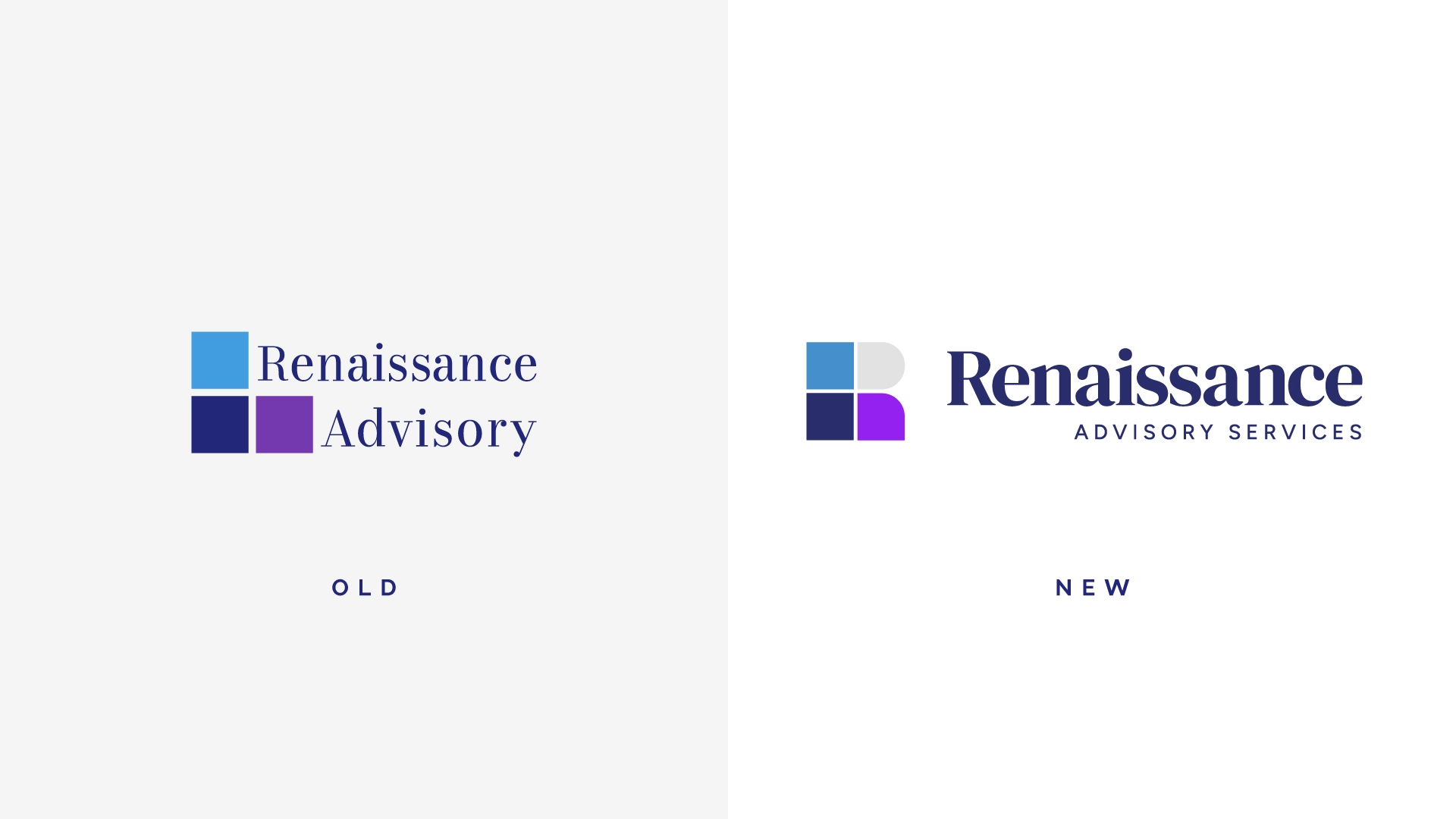 Renaissance Advisory before and after logo