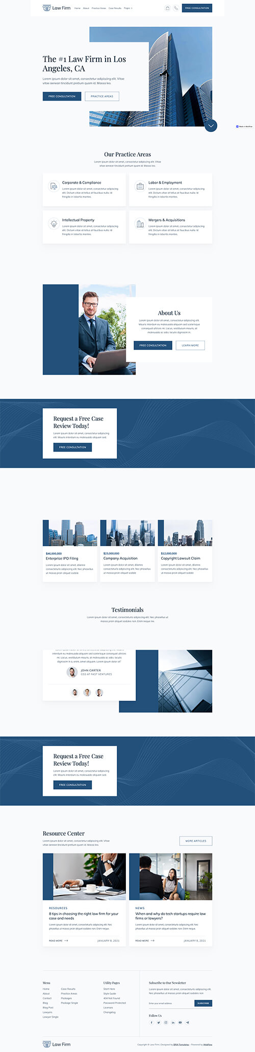 lawyers website made in webflow