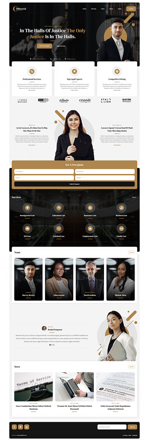 collateral lawyers website made in webflow