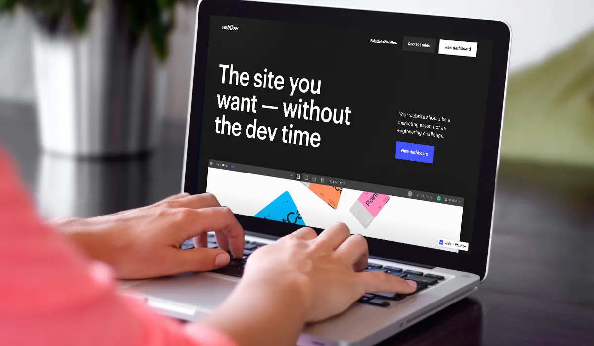 Webflow website on a computer bigflow