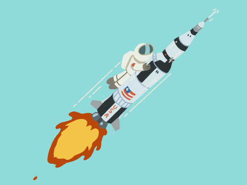 gif of an astronaut on a space rocket bigflow