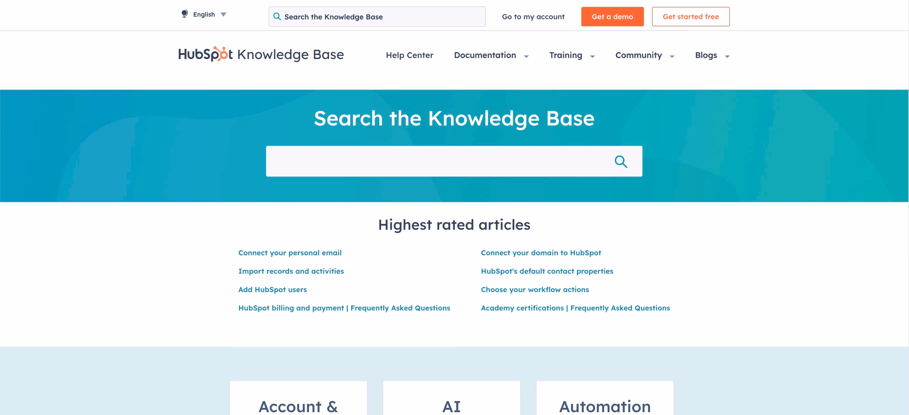 Hubspot Knowledge Base