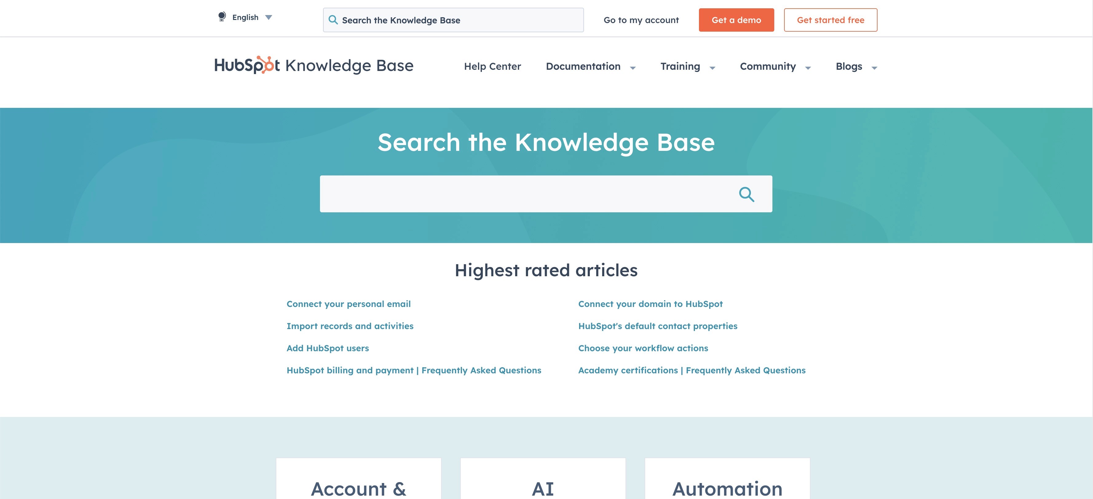 Hubspot Knowledge Base