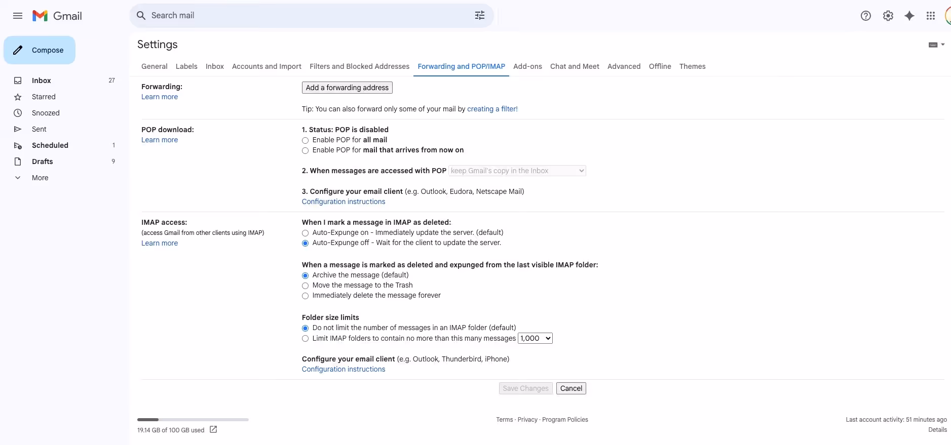 gmail mail forwarding to slack