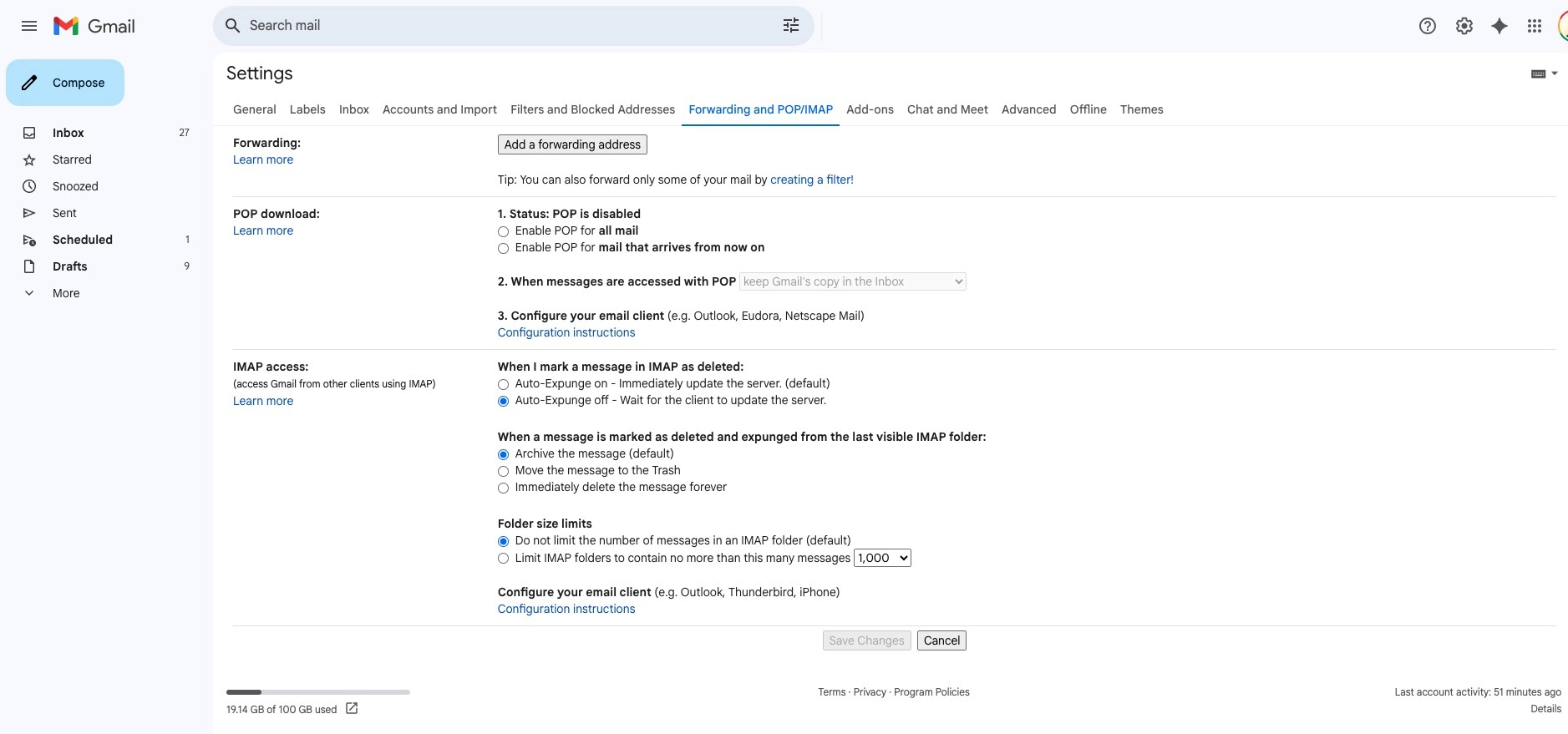 gmail mail forwarding to slack