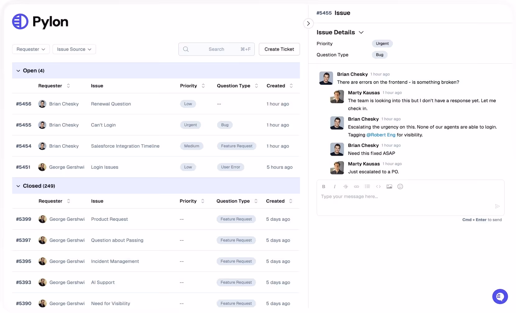 pylon connect slack to email