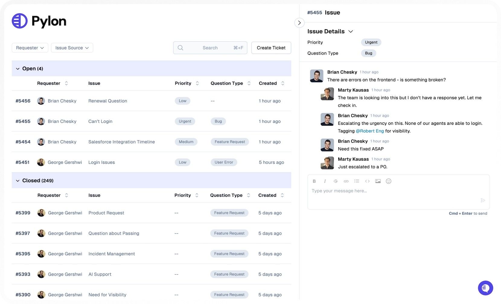 pylon connect slack to email