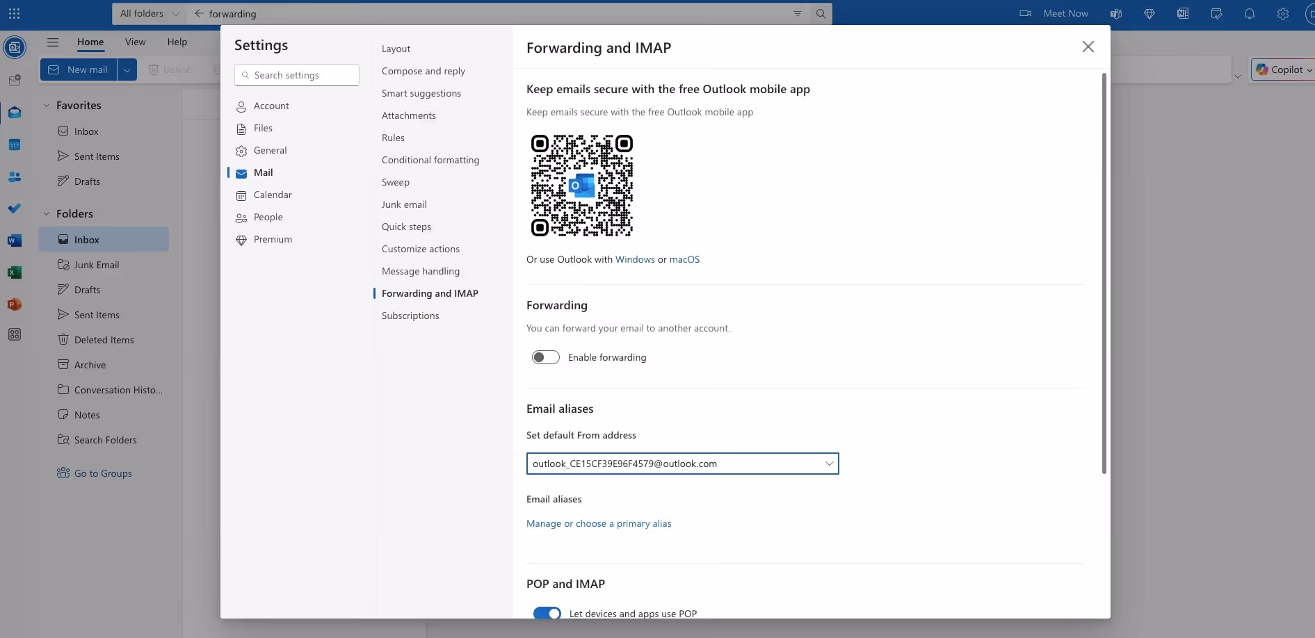 outlook email forwarding to slack
