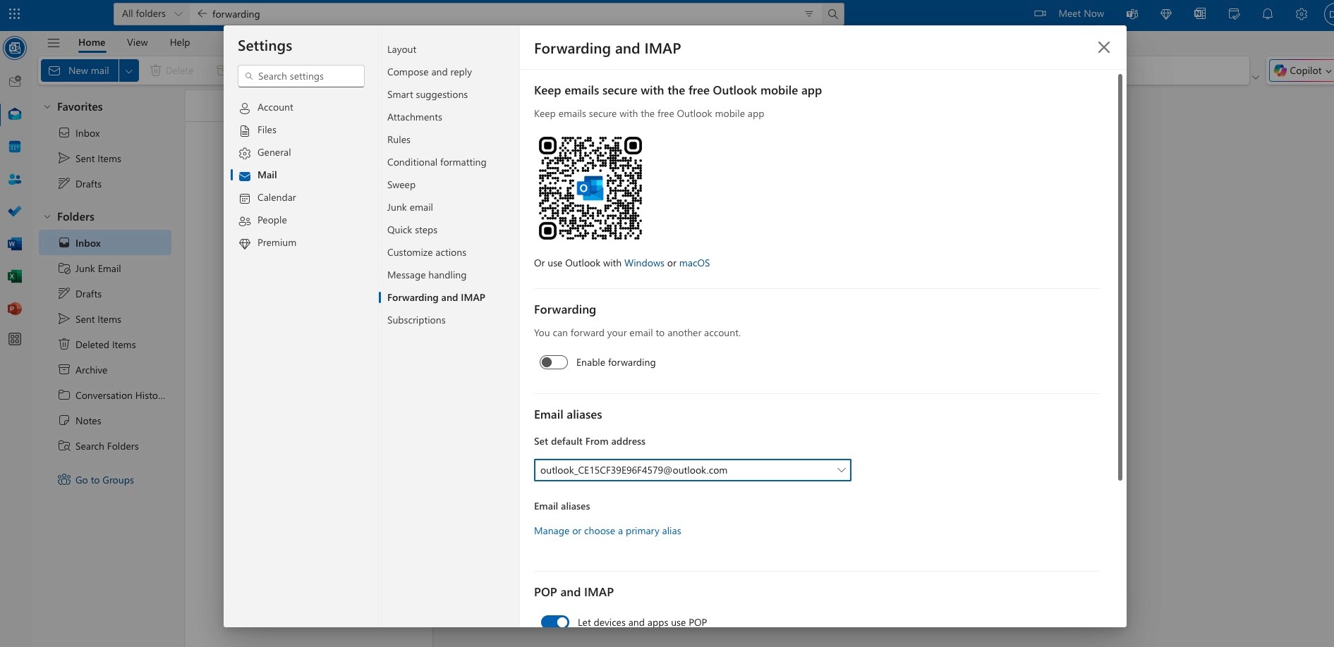 outlook email forwarding to slack