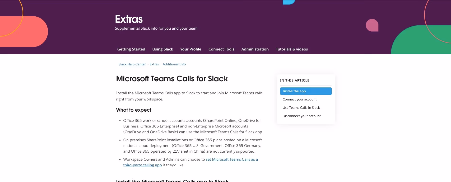 teams calls for slack