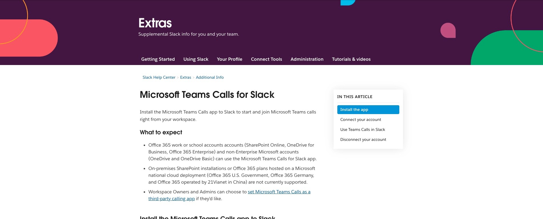 teams calls for slack