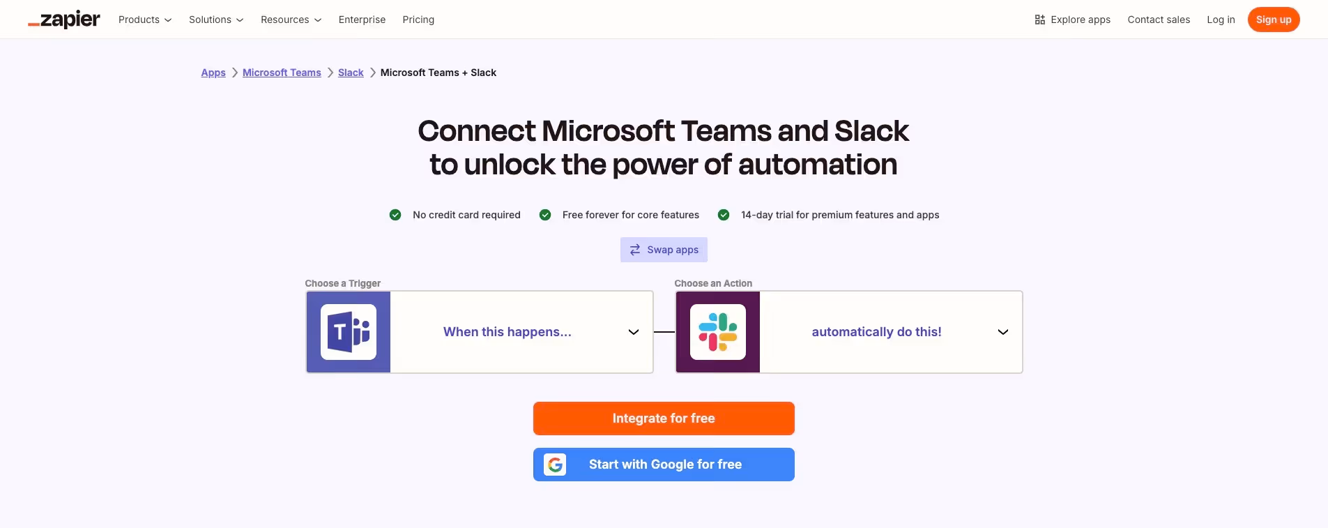 zapier to connect teams to slack