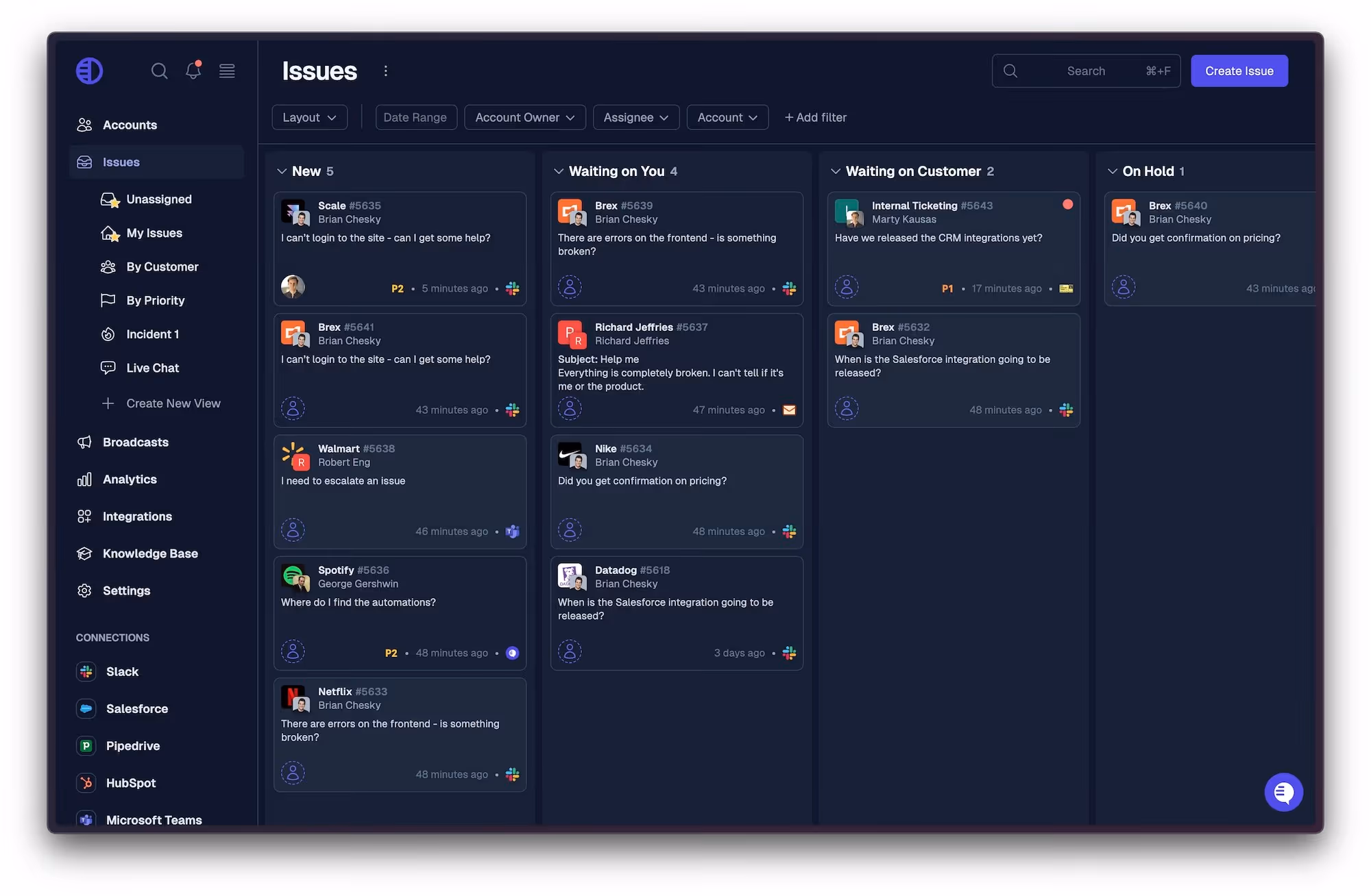 pylon slack teams integration