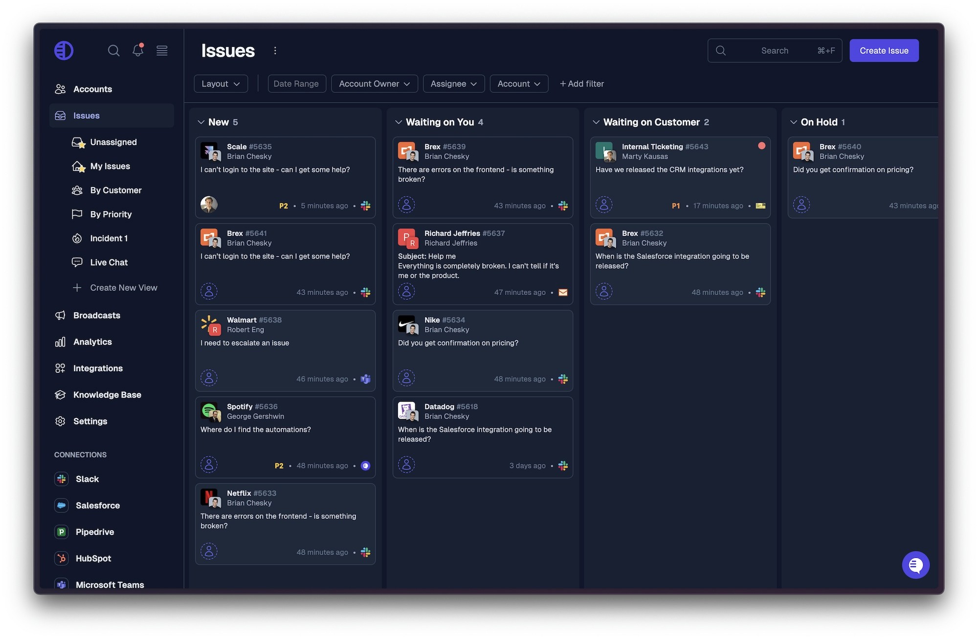 pylon slack teams integration