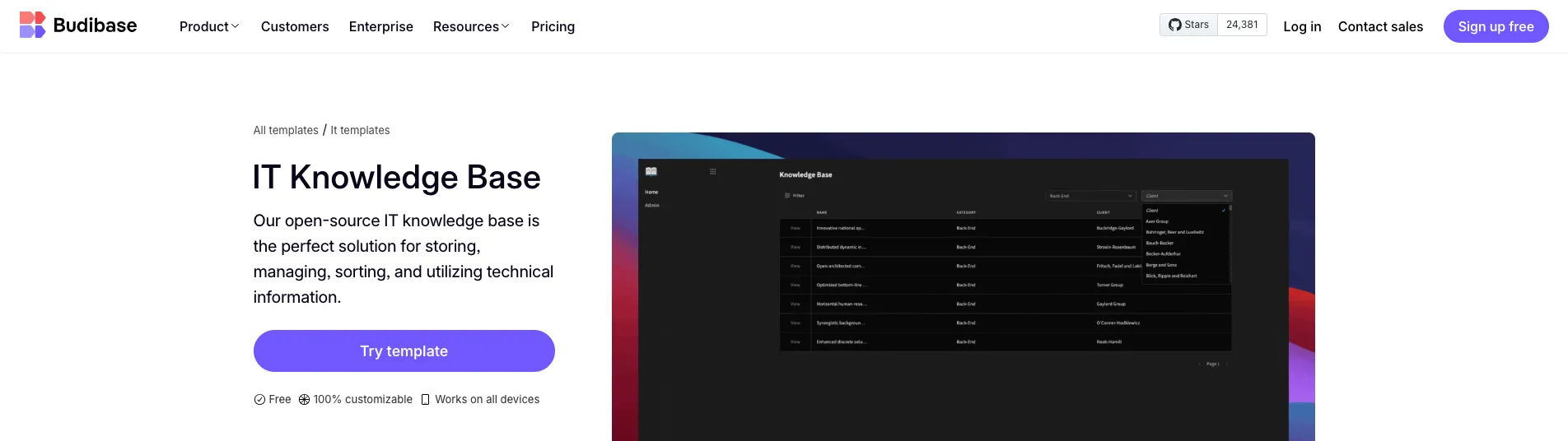 budibase free knowledge base softare