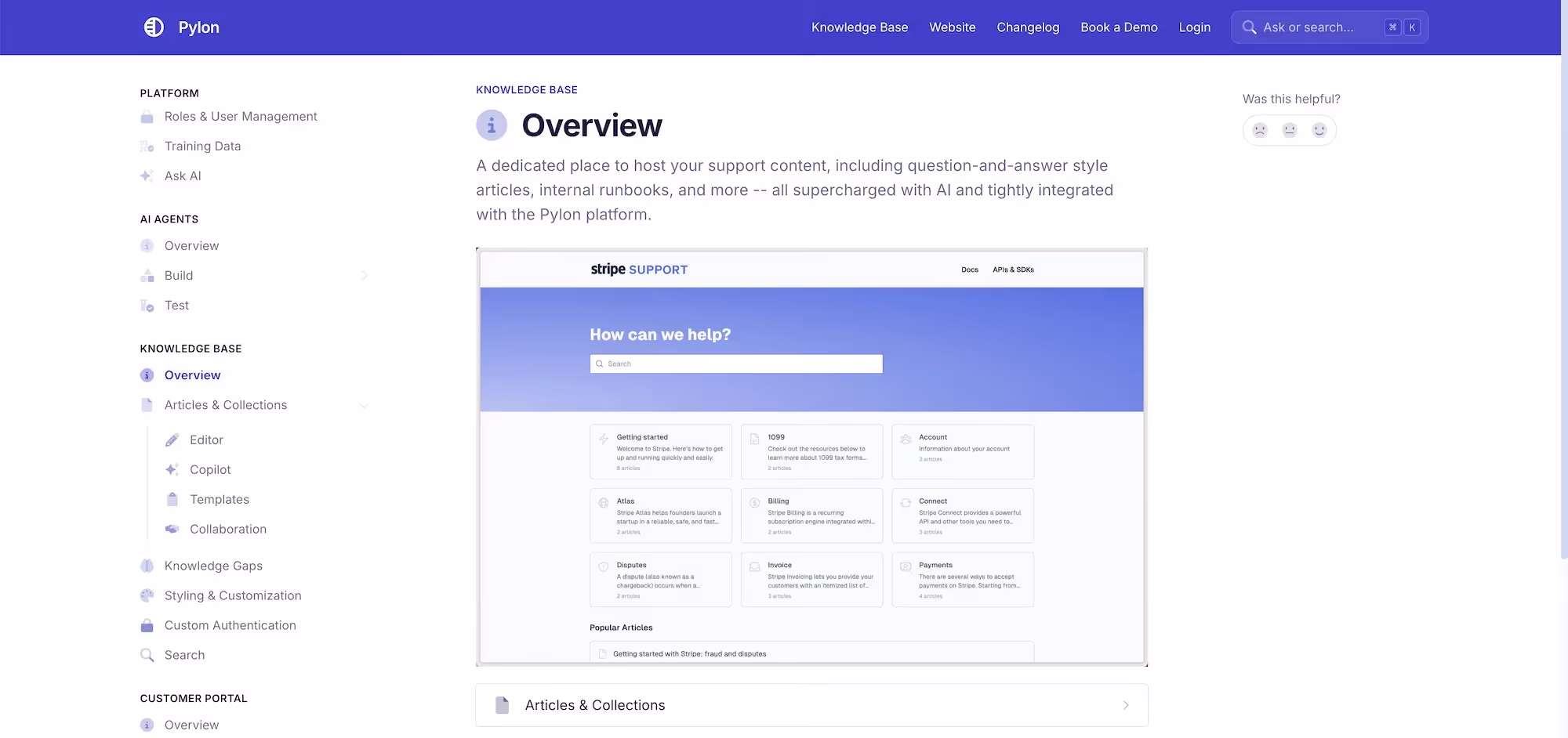 pylon knowledge base backend