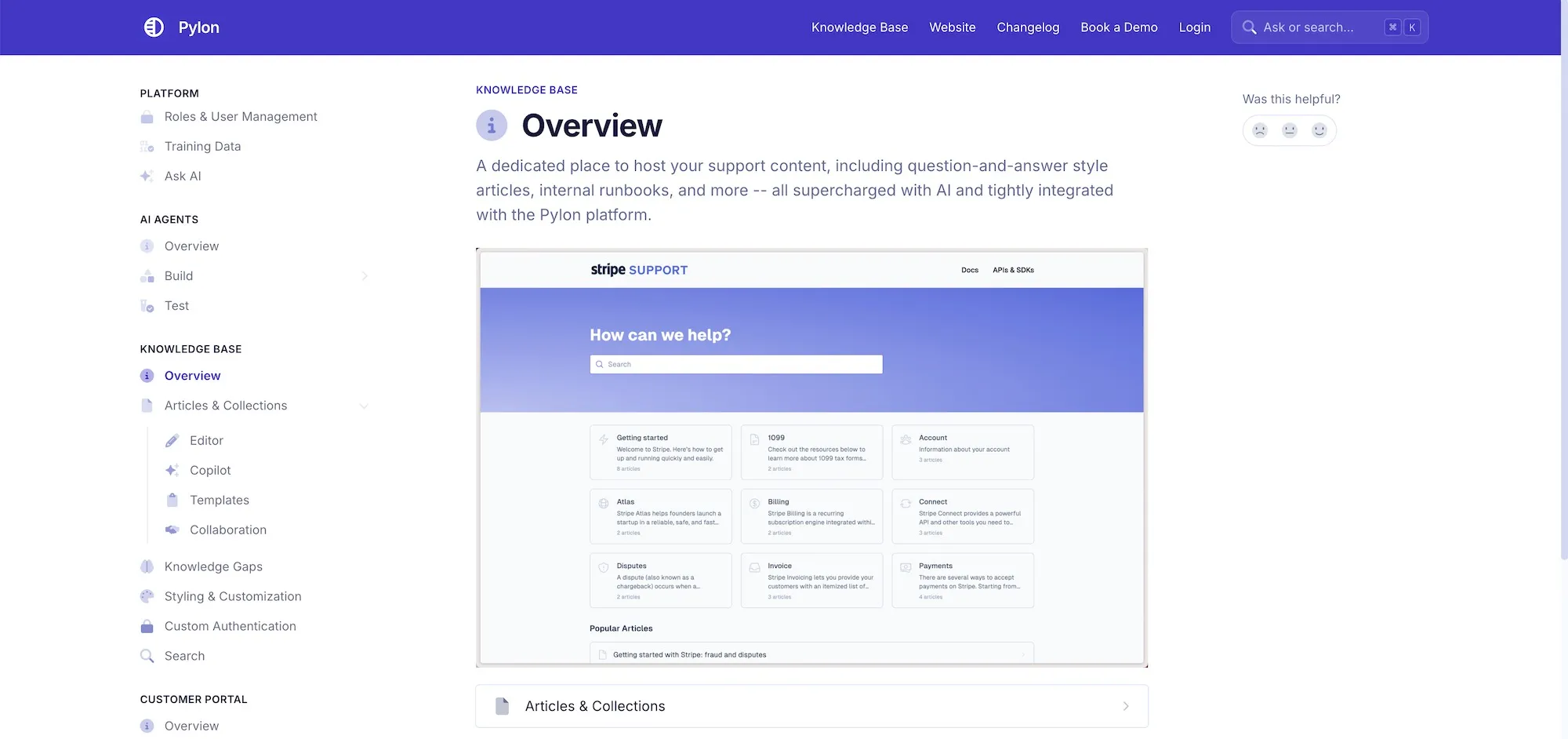 pylon knowledge base backend
